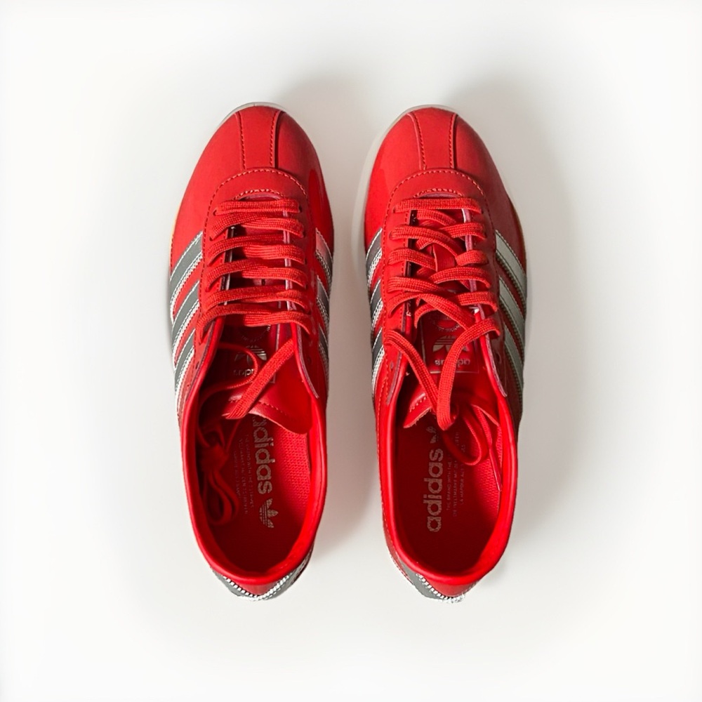 adidas Red Sneakers with Silver Stripes - Picture 3 of 10